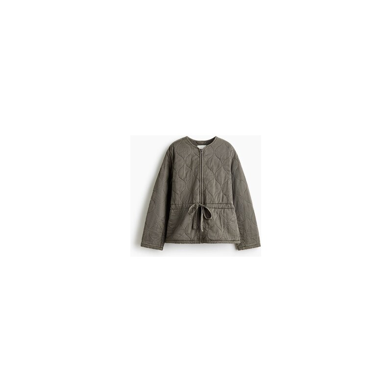 H&M - Prošívaná keprová bunda - Šedá