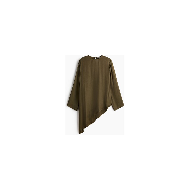 H&M - Asymetrická halenka - Tmavě Zelená Khaki