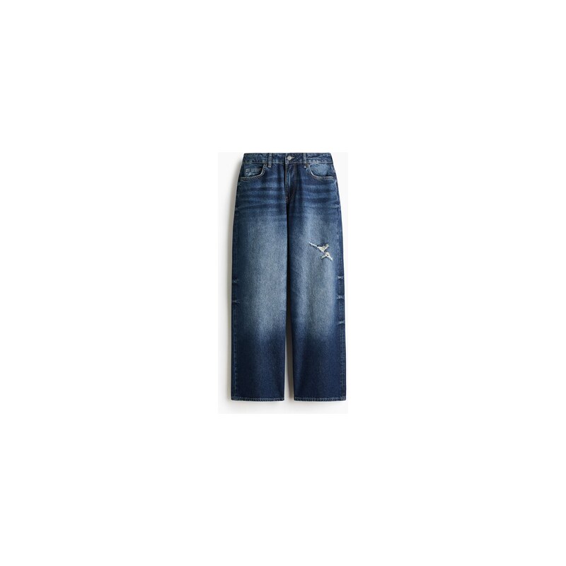 H&M - Baggy Low Waist Jeans - Tmavý Denim Blue