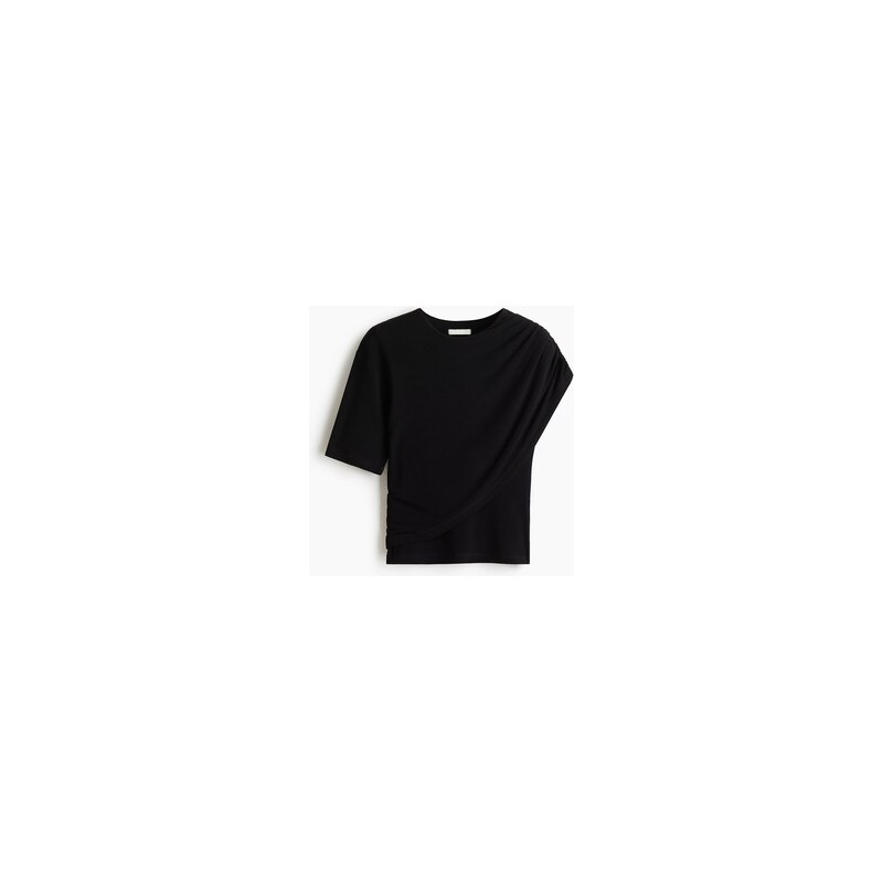 H&M - Řasený top - Černá
