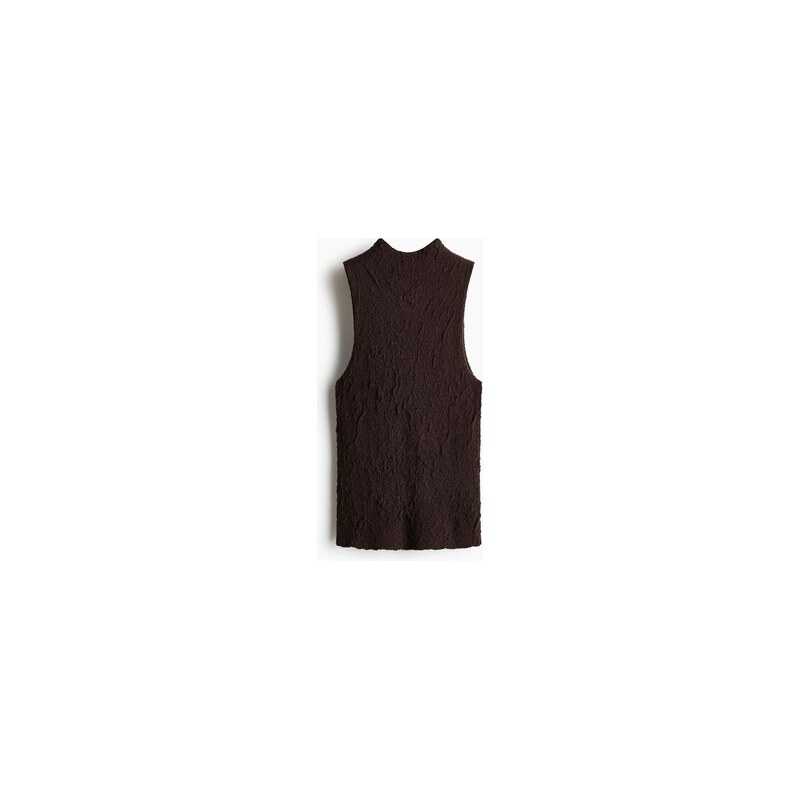 H&M - Tops vysokým límcem - Tmavě Hnědá