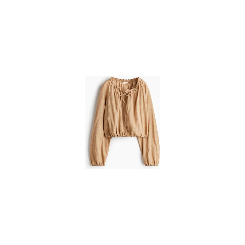 H&M - Halenkas bublinovým lemem - Béžová