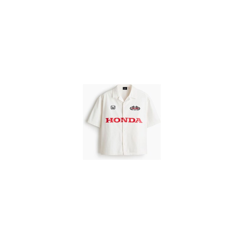 H&M - Bavlněná košile Relaxed Fit - Bílá/Honda