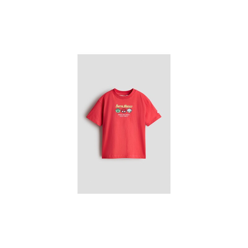 H&M - Tričkos potiskem Loose Fit - Červená/Marvel Comics