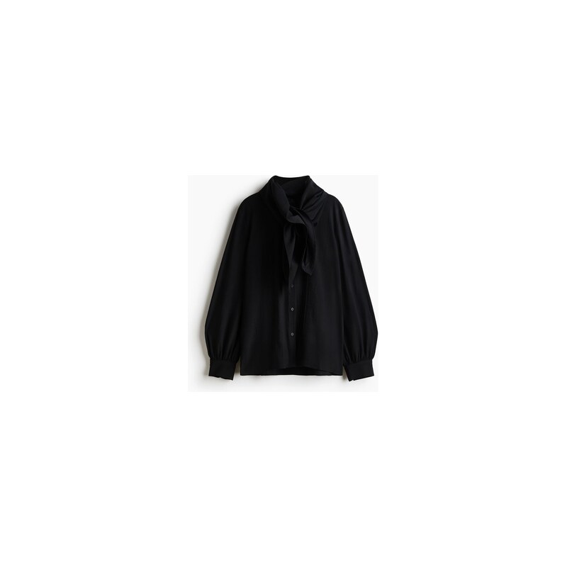 H&M - Košiles šátkovým detailem - Černá