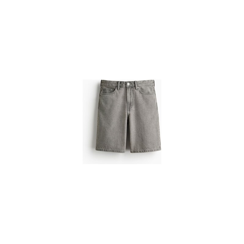 H&M - Džínové šortky Relaxed Fit - Šedý Denim