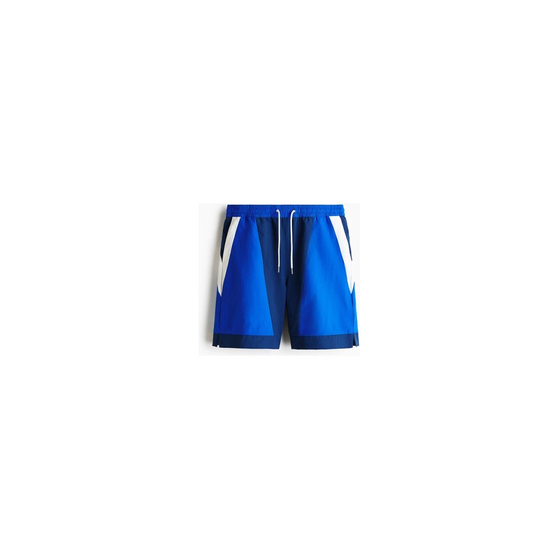 H&M - Sportovní šortky Loose Fit - Tmavomodrá/Barevný Blok