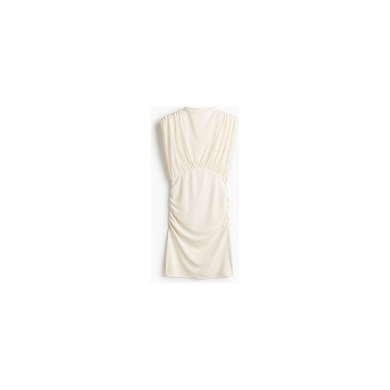 H&M - Řasené minišaty - Krémová