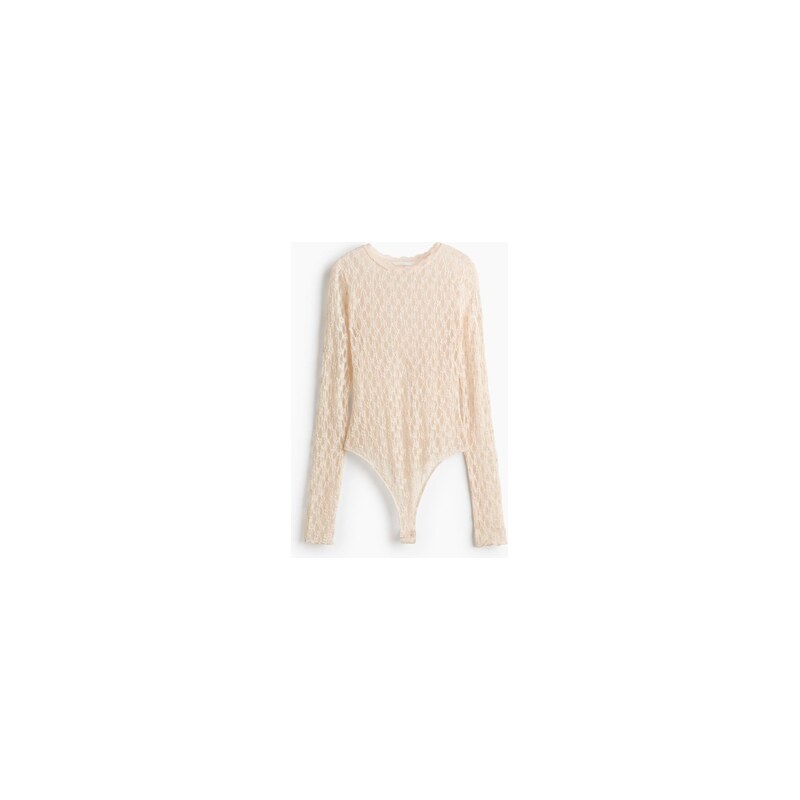 H&M - Body thongs efektem krajky - Pudrově Růžová