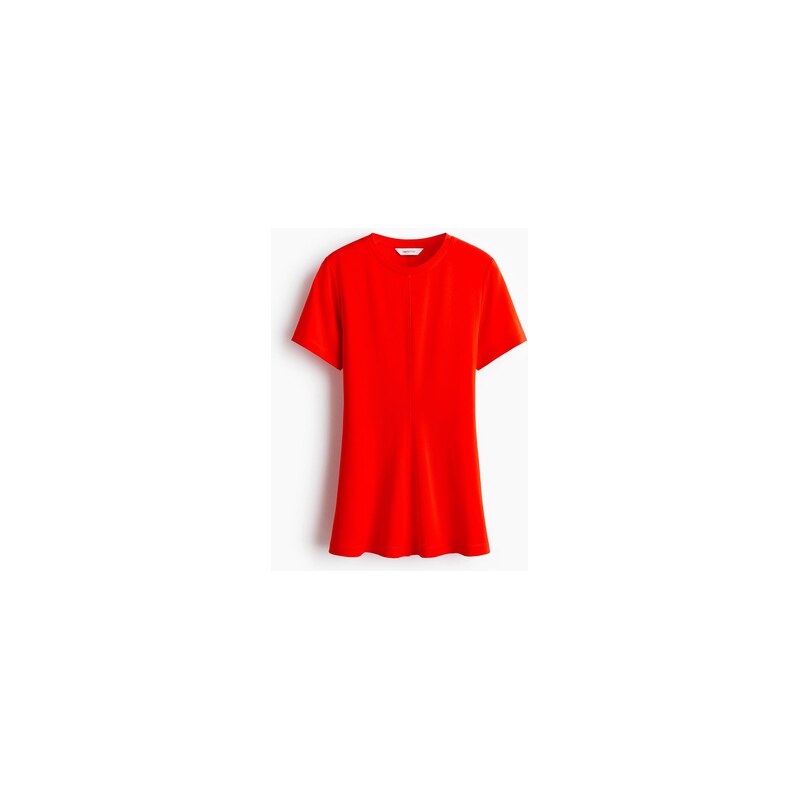 H&M - Top peplums interlockem - Jasně Červená