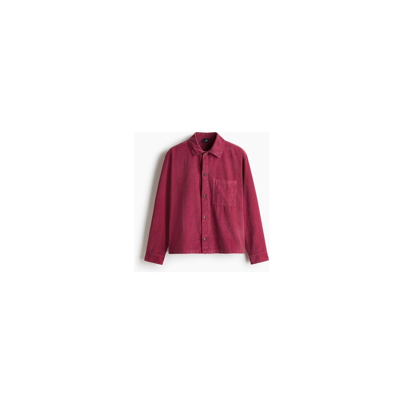 H&M - Manšestrová košile Boxy Relaxed Fit - Tmavě Růžová