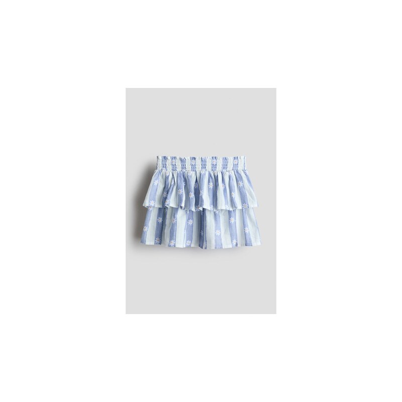 H&M - Volánová sukně - Bílá/Modré Proužky