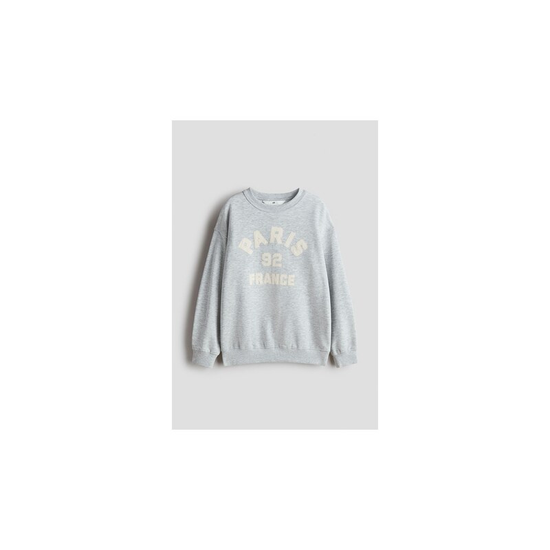H&M - Mikinas motivy - Světle Šedý Melír/Paris