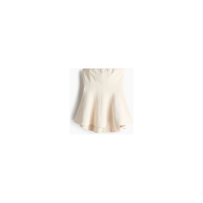H&M - Top bandeau peplum - Slonovinová