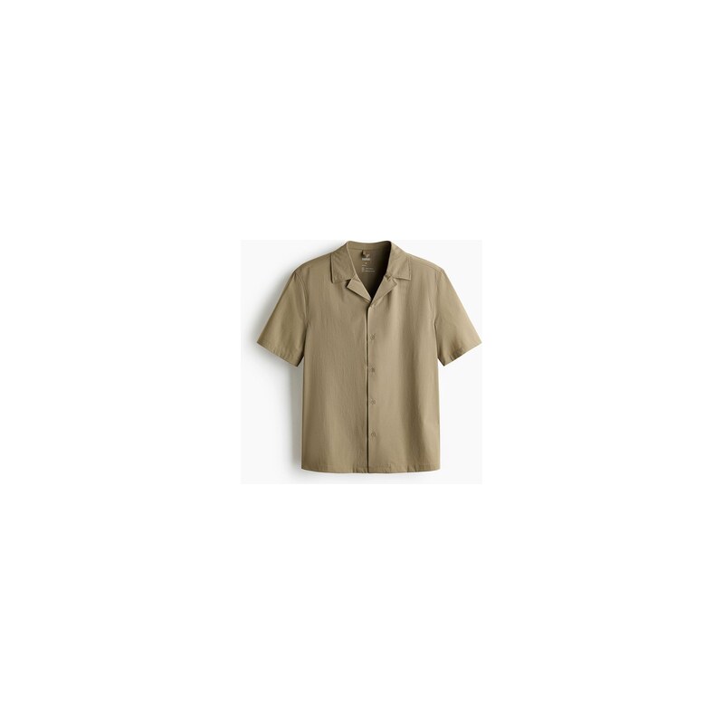 H&M - Košile Four-way Stretch Regular Fit - Khaki Zelená