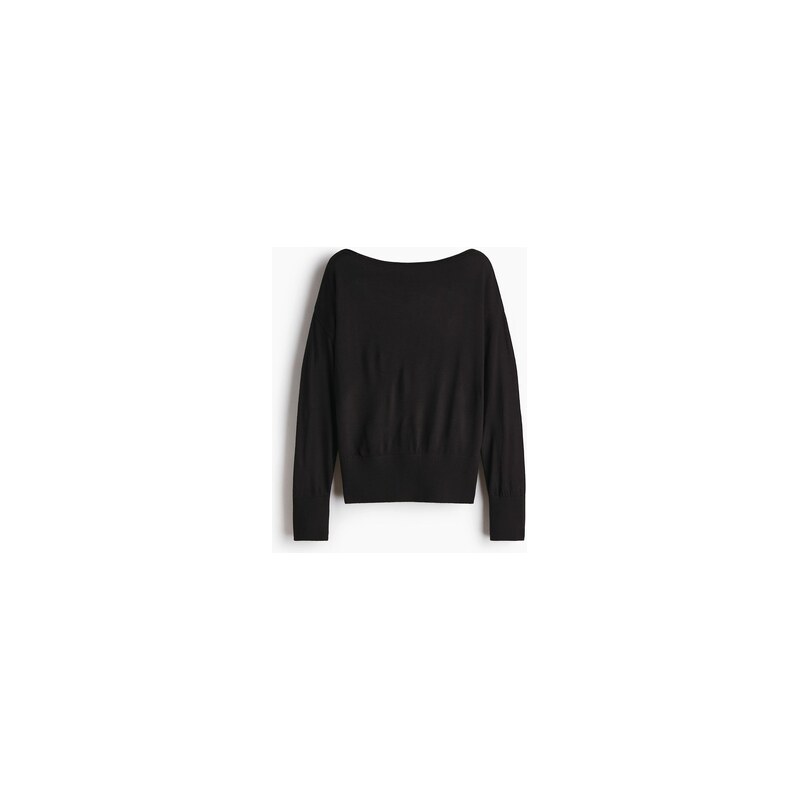 H&M - Top z jemného úpletu odhalující rameno - Černá