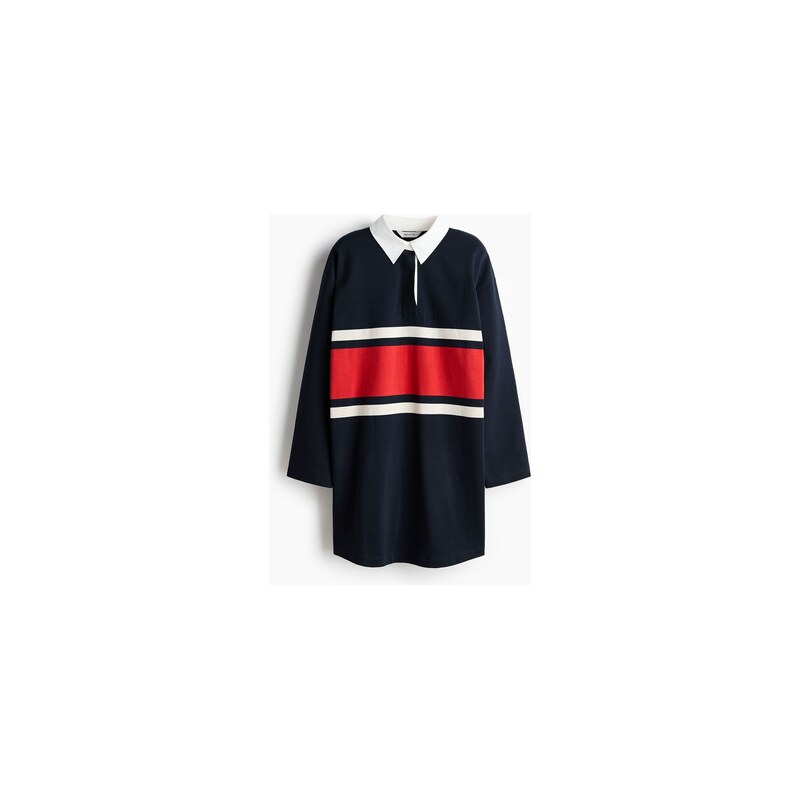 H&M - Dlouhé triko rugby - Námořnická Modř/Proužky
