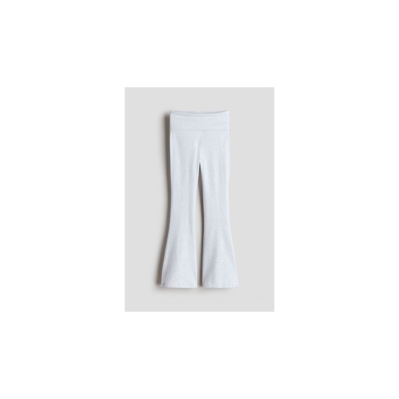 H&M - Legíny Flareds ohrnutým pasem - Světle Šedý Melír