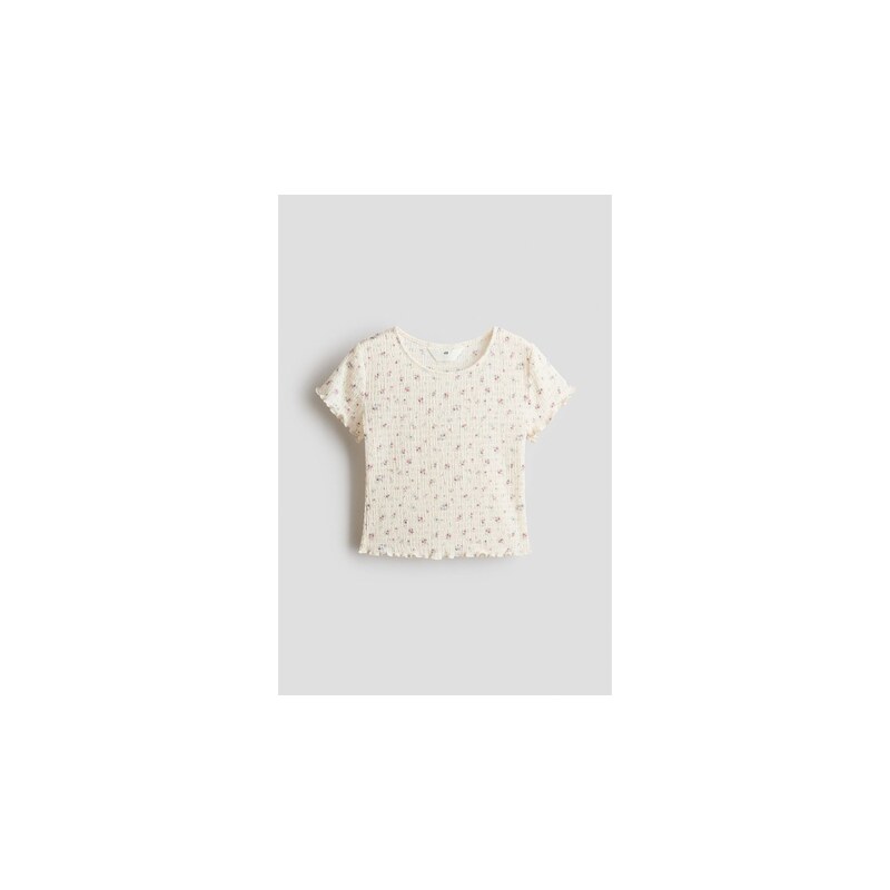 H&M - Tops žabkováním - Krémová/Květiny