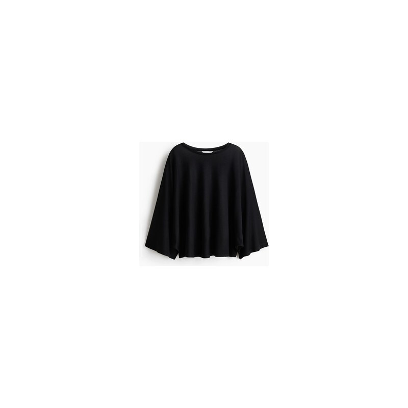 H&M - Žerzejový tops netopýřím rukávem - Černá