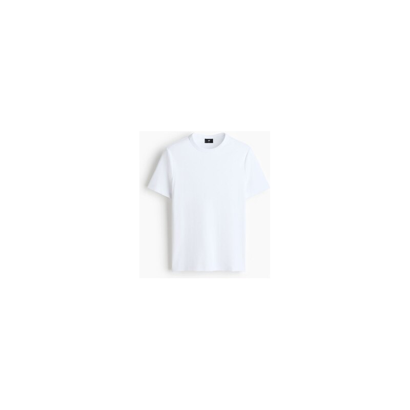 H&M - Žebrované tričko Slim Fit - Bílá