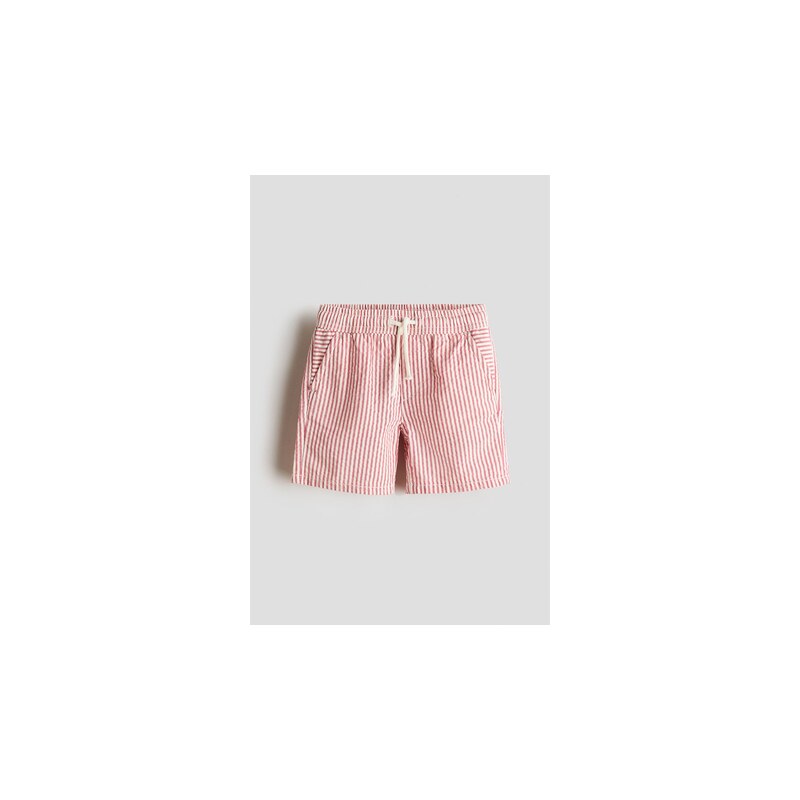 H&M - Šortky ze seersuckeru - Červená/Proužek