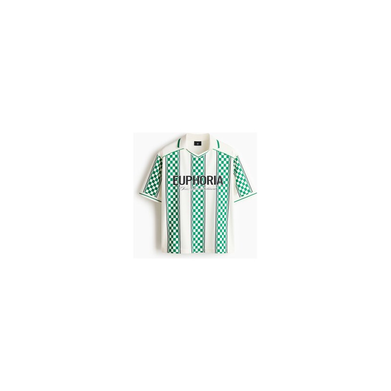 H&M - Fotbalové tričko Loose Fit - Bílá/Euphoria