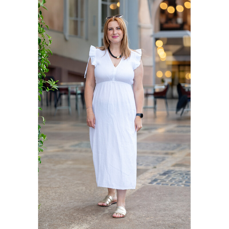 Italy fashion Mušelínové šaty ELLIE Barva: Bílá, Velikost: UNI: