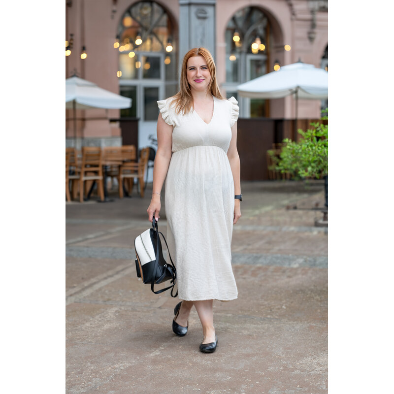 Italy fashion Mušelínové šaty ELLIE Barva: Krémová, Velikost: