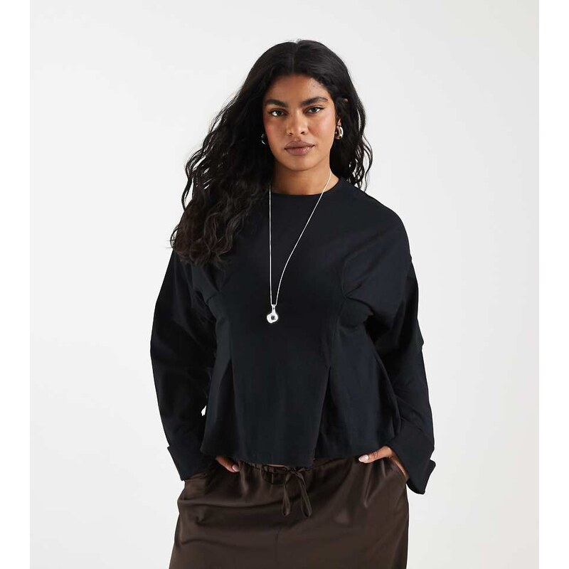 ASOS Curve ASOS DESIGN Curve cinch waist deep cuff long sleeve
