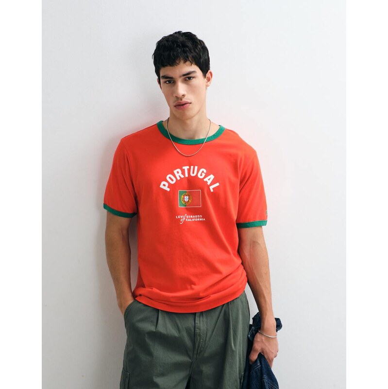 Levis Portugal retro ringer t-shirt in red