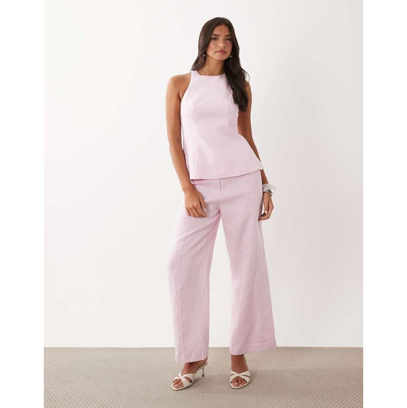 Forever New linen blend tailored wide leg trouser co-ord in