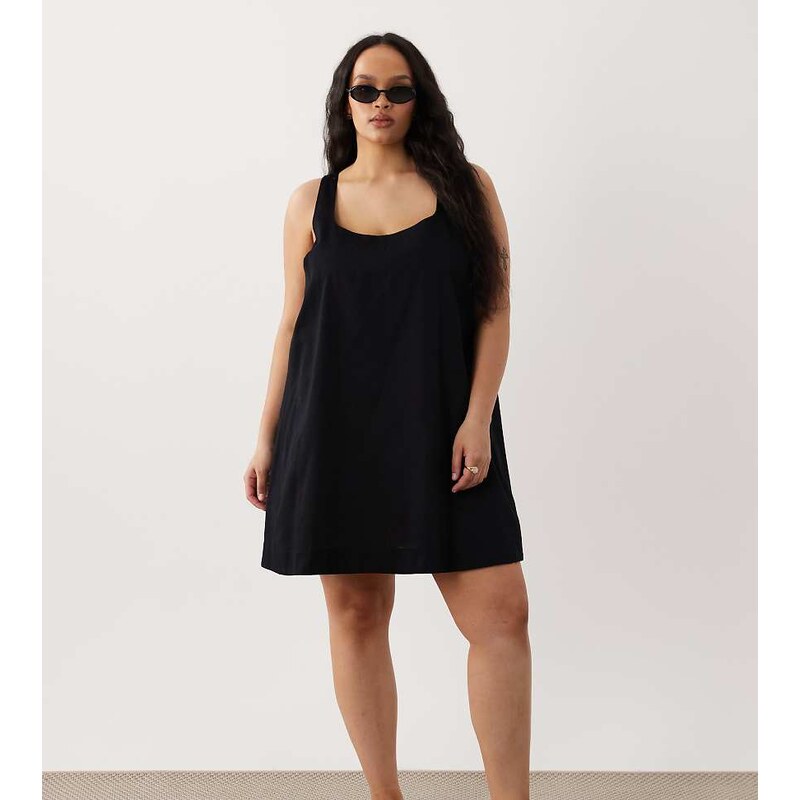 ASOS Curve ASOS DESIGN Curve scoop neck shift mini dress in