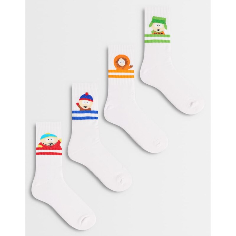 ASOS DESIGN 4 pack socks with south park graphic in multi