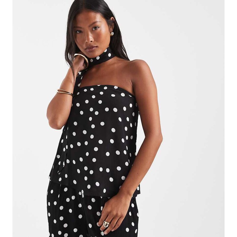 Vero Moda Petite woven bandeau top with scarf detail co-ord in