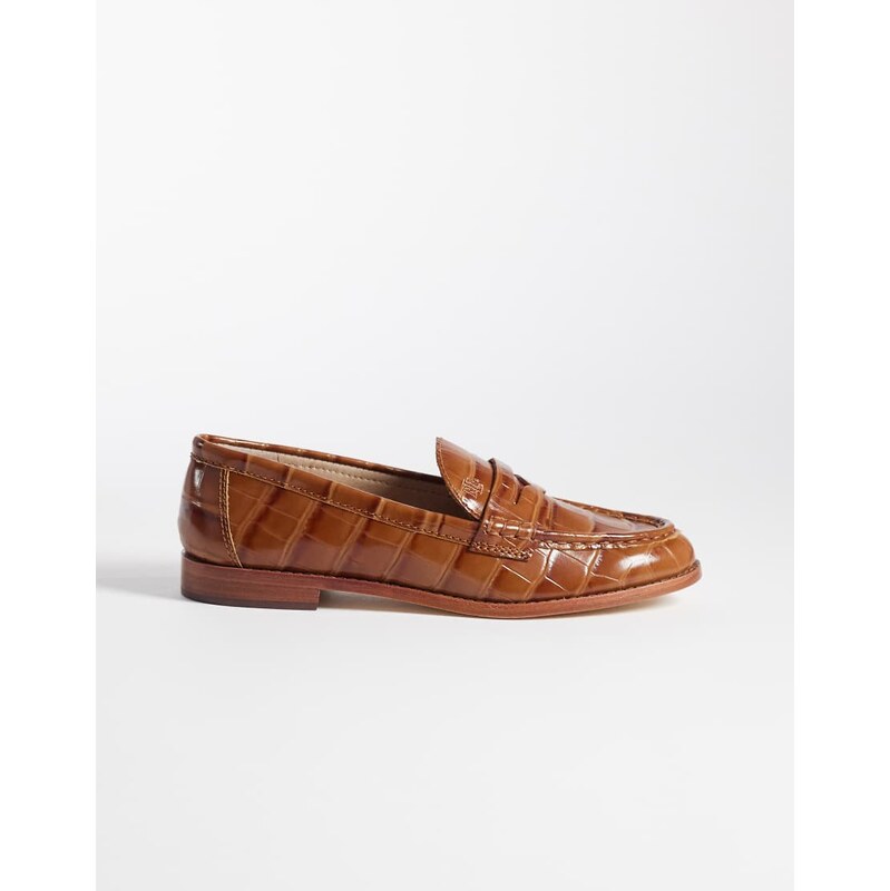 Lauren by Ralph Lauren croc loafer in brown
