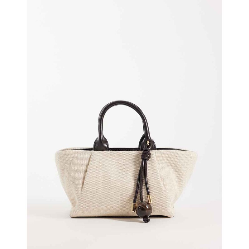 Mango small structured slouch shoulder bag in black