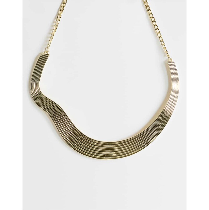 Topshop Miles statement choker necklace in gold