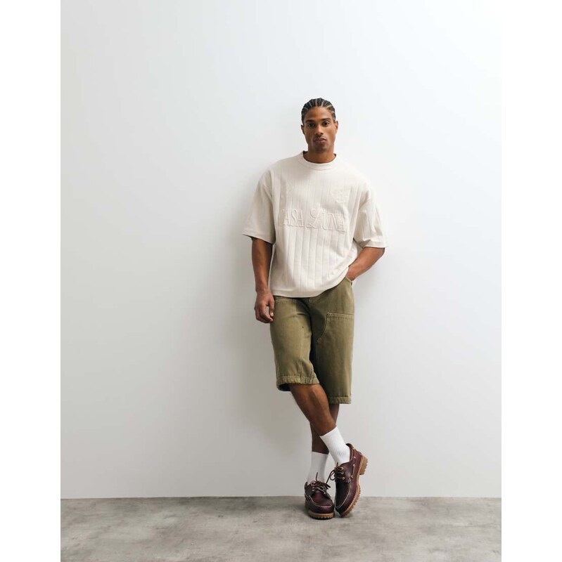 ASOS DESIGN heavyweight boxy oversized t-shirt with football
