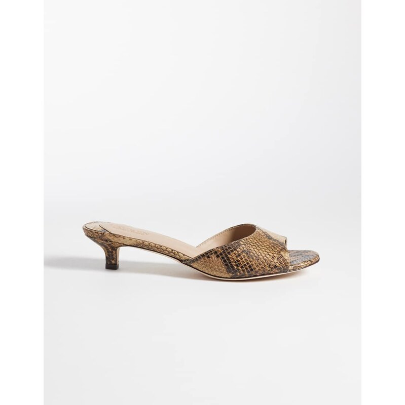 Lauren by Ralph Lauren heeled mule sandal in tan-Brown