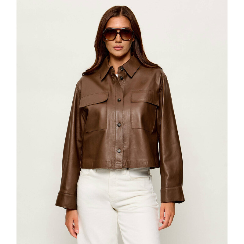 Weekend MaxMara Kožená bunda Wkdpiovra | Cropped Fit