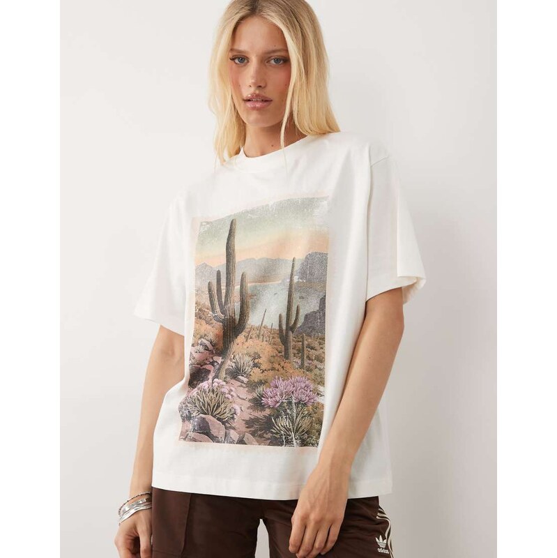 ASOS DESIGN oversized t-shirt with distressed cactus postcard
