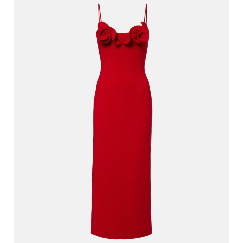 Magda Butrym Floral-appliquÃ wool-blend midi dress