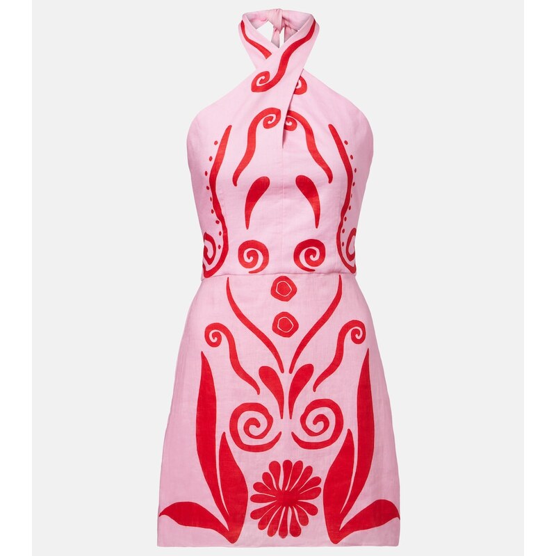 Cala de la Cruz Veneta printed linen minidress
