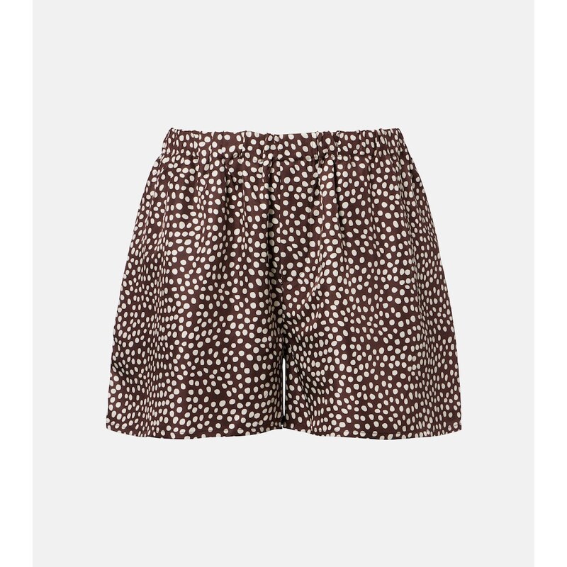 Asceno Franca polka-dot silk charmeuse shorts