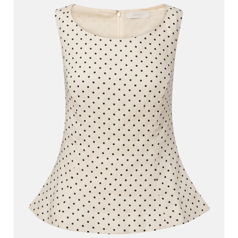Faithfull Iria polka-dot linen top