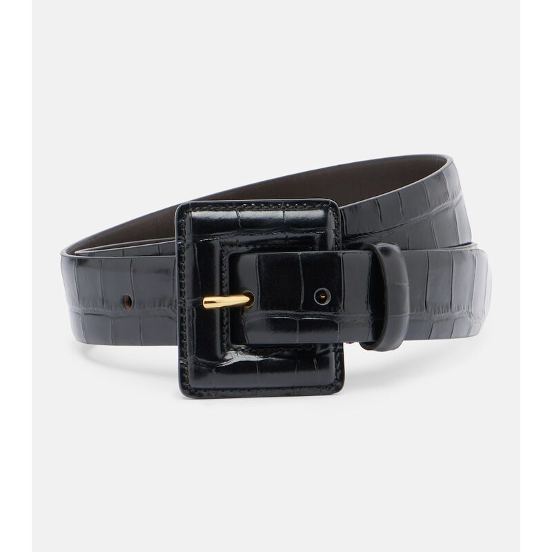 Nour Hammour Soma croc-effect leather belt
