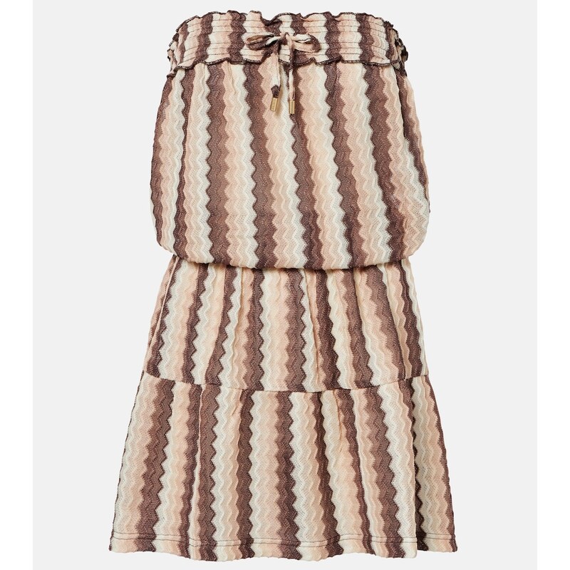 Melissa Odabash Isla strapless striped minidress