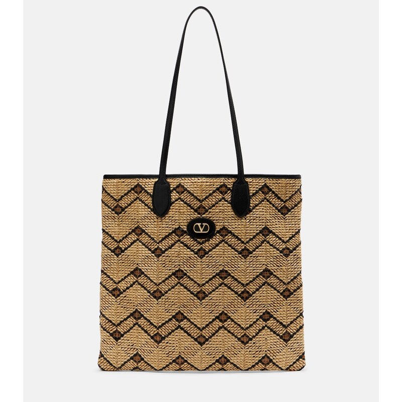 Valentino Garavani VLogo N/S Medium raffia tote bag