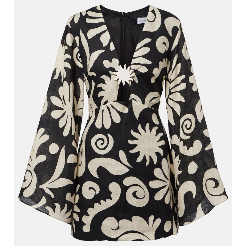 Cala de la Cruz Vera printed linen minidress